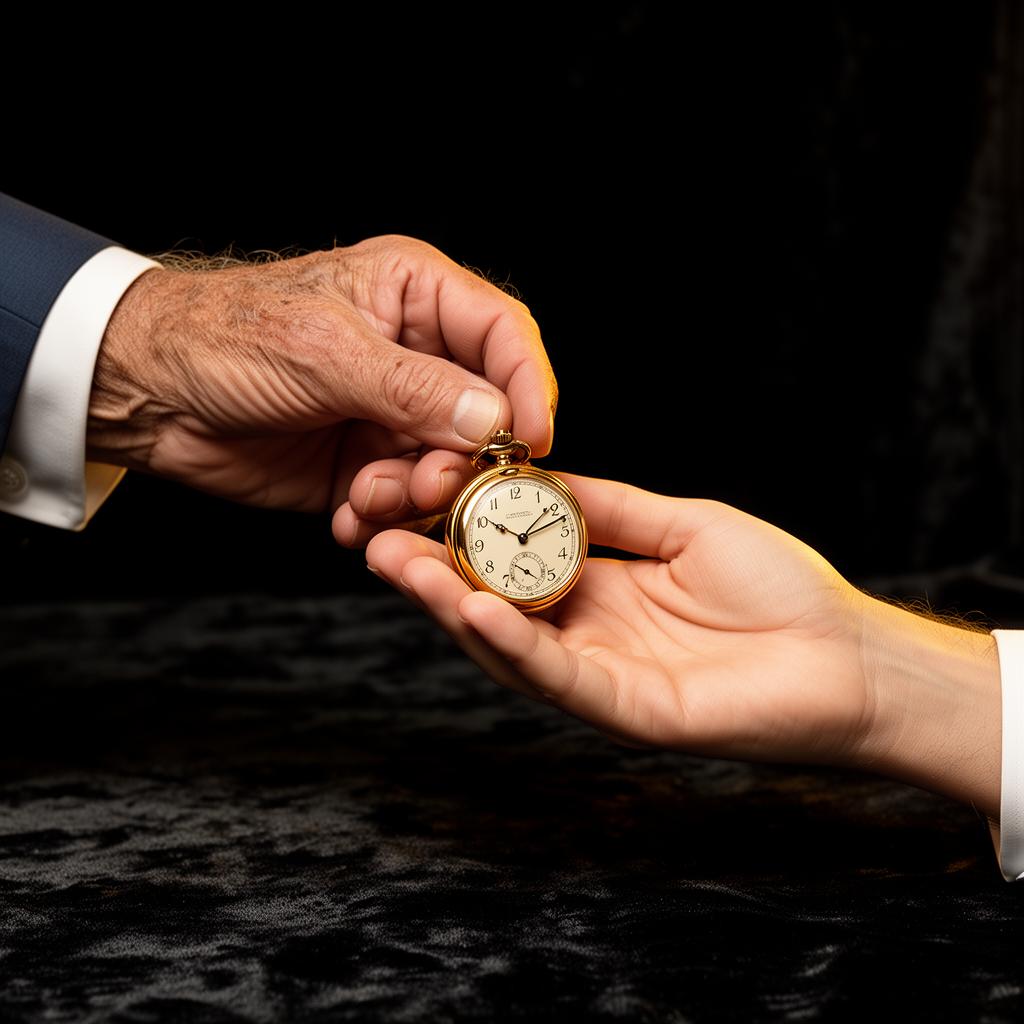 A gold pocket watch passed from one generation to the next